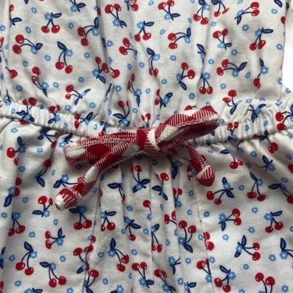Ricrac & Ruffles Toddler Girls Cherry Print Gingham Trim Halter Romper 24 Months - Picture 2 of 6